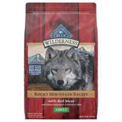 Blue Buffalo Wilderness Rocky Mountain High-Protein Adult Dry Dog Food Wholesome Grains Red Meat, 24-lb. Bag