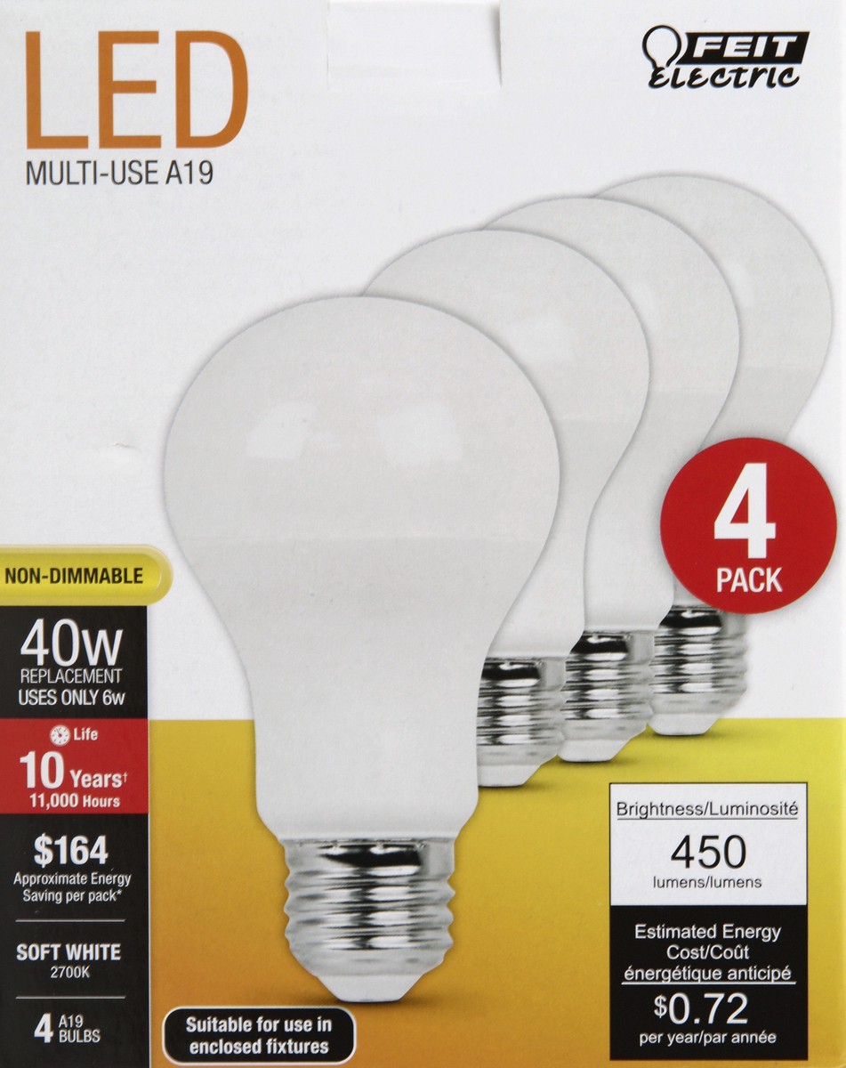 slide 3 of 11, Feit Electric 40 Watts LED Soft White Bulbs 4 ea, 4 ct