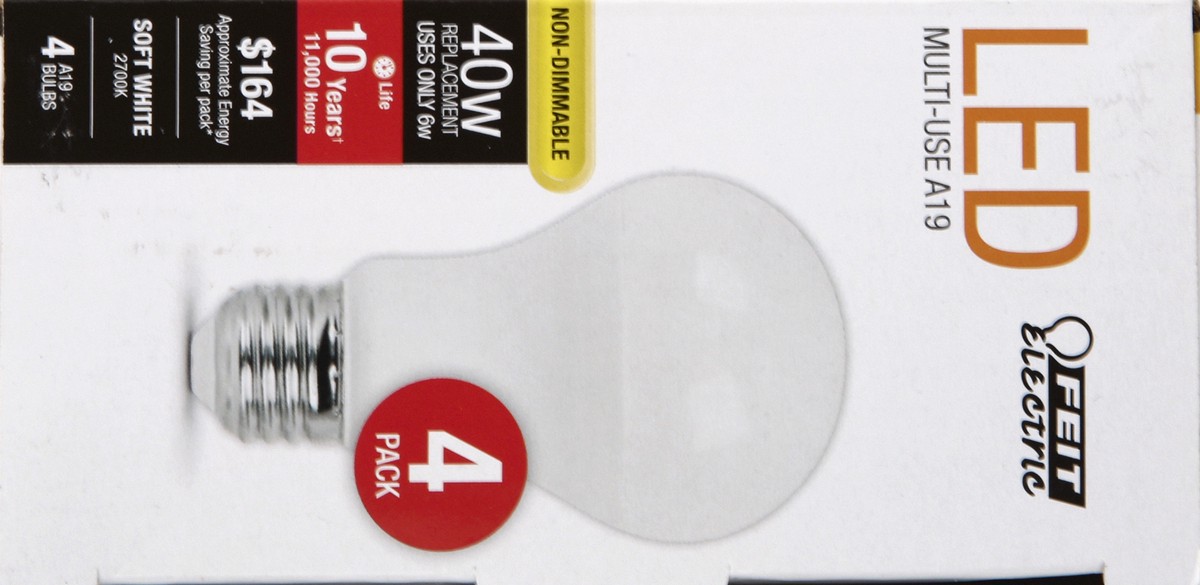 slide 4 of 11, Feit Electric 40 Watts LED Soft White Bulbs 4 ea, 4 ct