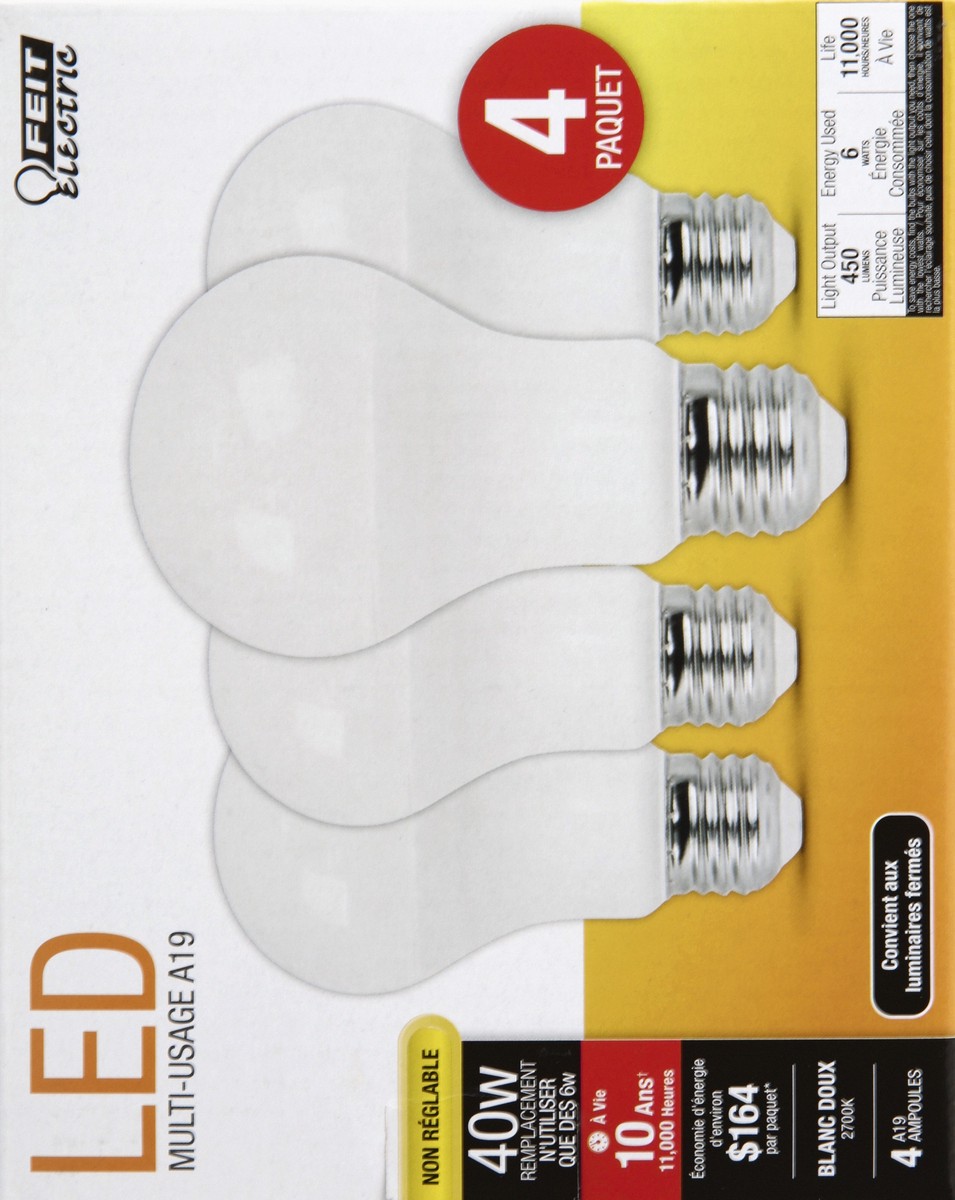 slide 5 of 11, Feit Electric 40 Watts LED Soft White Bulbs 4 ea, 4 ct