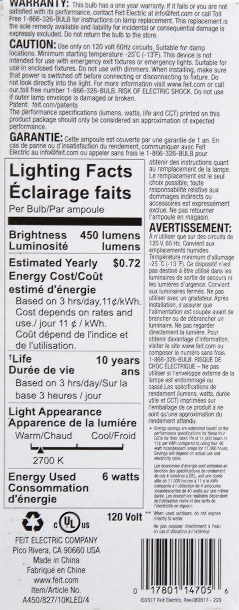 slide 10 of 11, Feit Electric 40 Watts LED Soft White Bulbs 4 ea, 4 ct