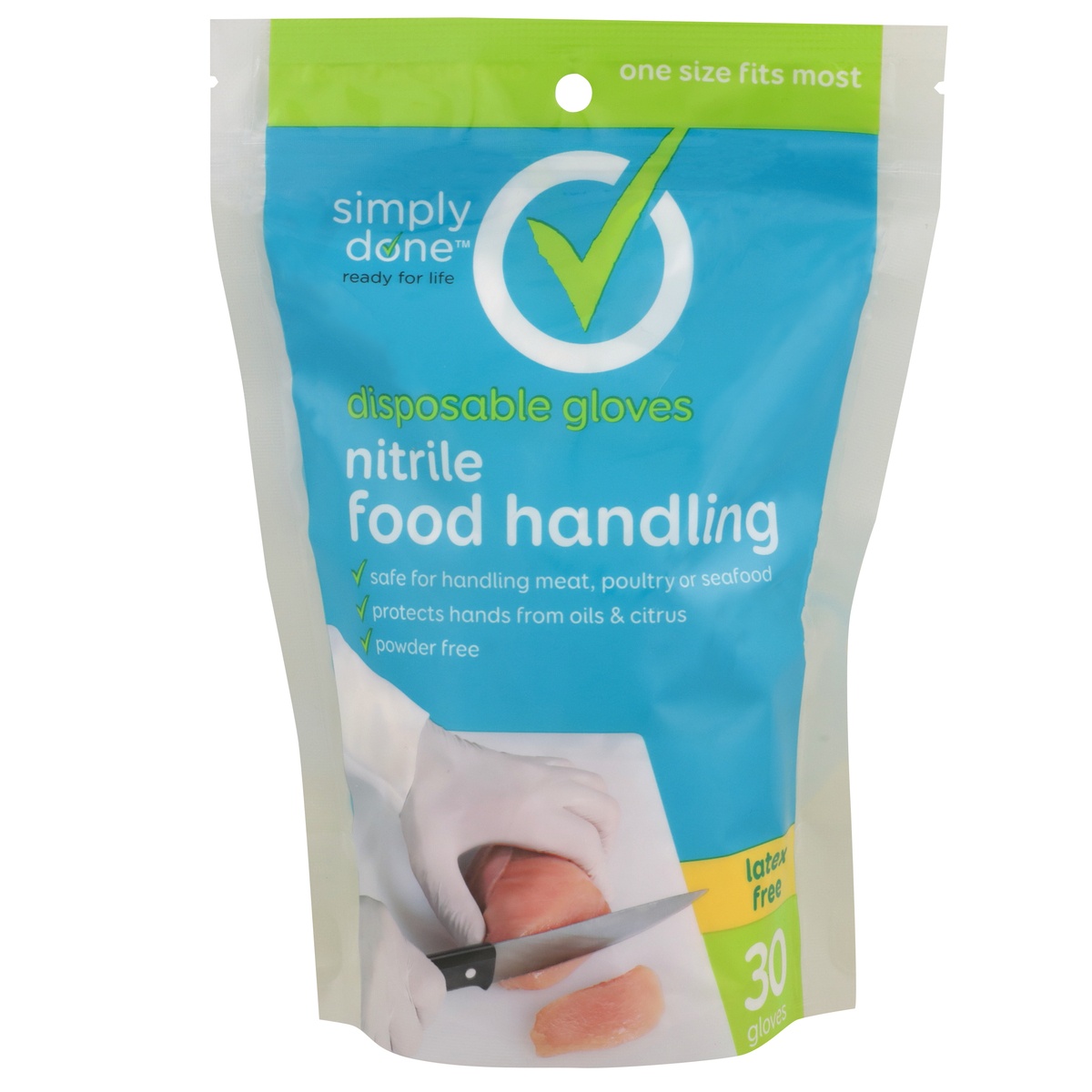 slide 1 of 1, Simply Done Nitrile Food Handling Disposable Gloves, 30 ct