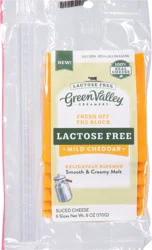 Green Valley Organics Creamery Lactose Free Mild Cheddar Sliced Cheese 6 Slices