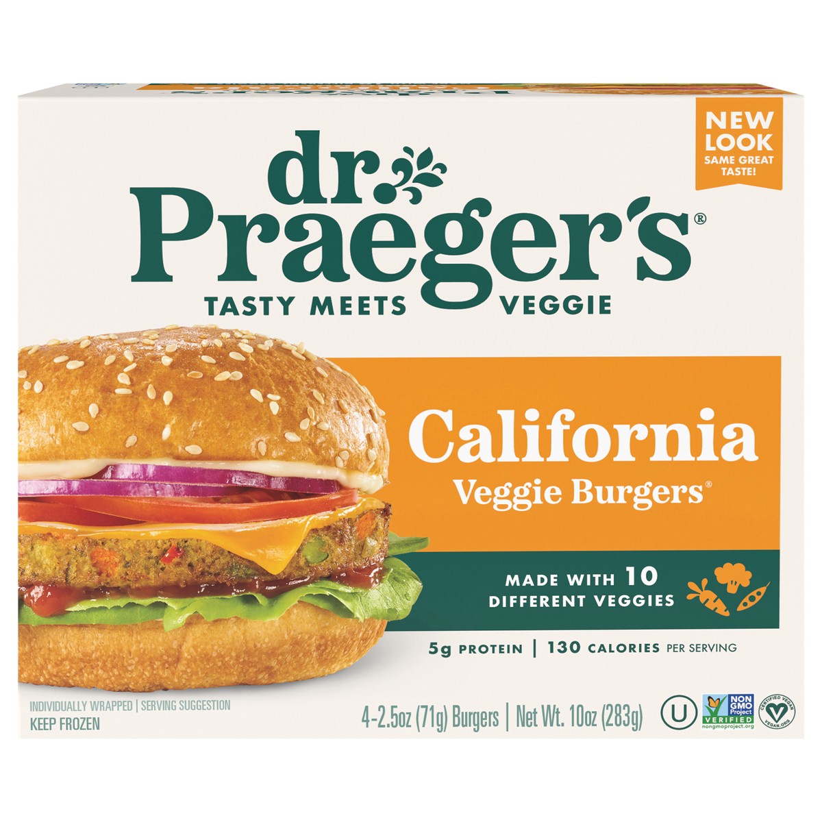 slide 1 of 9, Dr. Praeger's California Veggie Burgers 4 - 2.5 oz Burgers, 11 oz