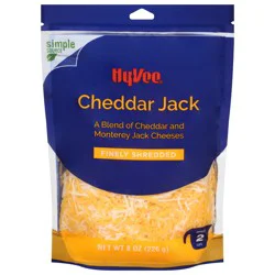 Hy-vee Cheddar Jack A Blend Of Cheddar And Monterey Jack Finely Shredded Cheeses