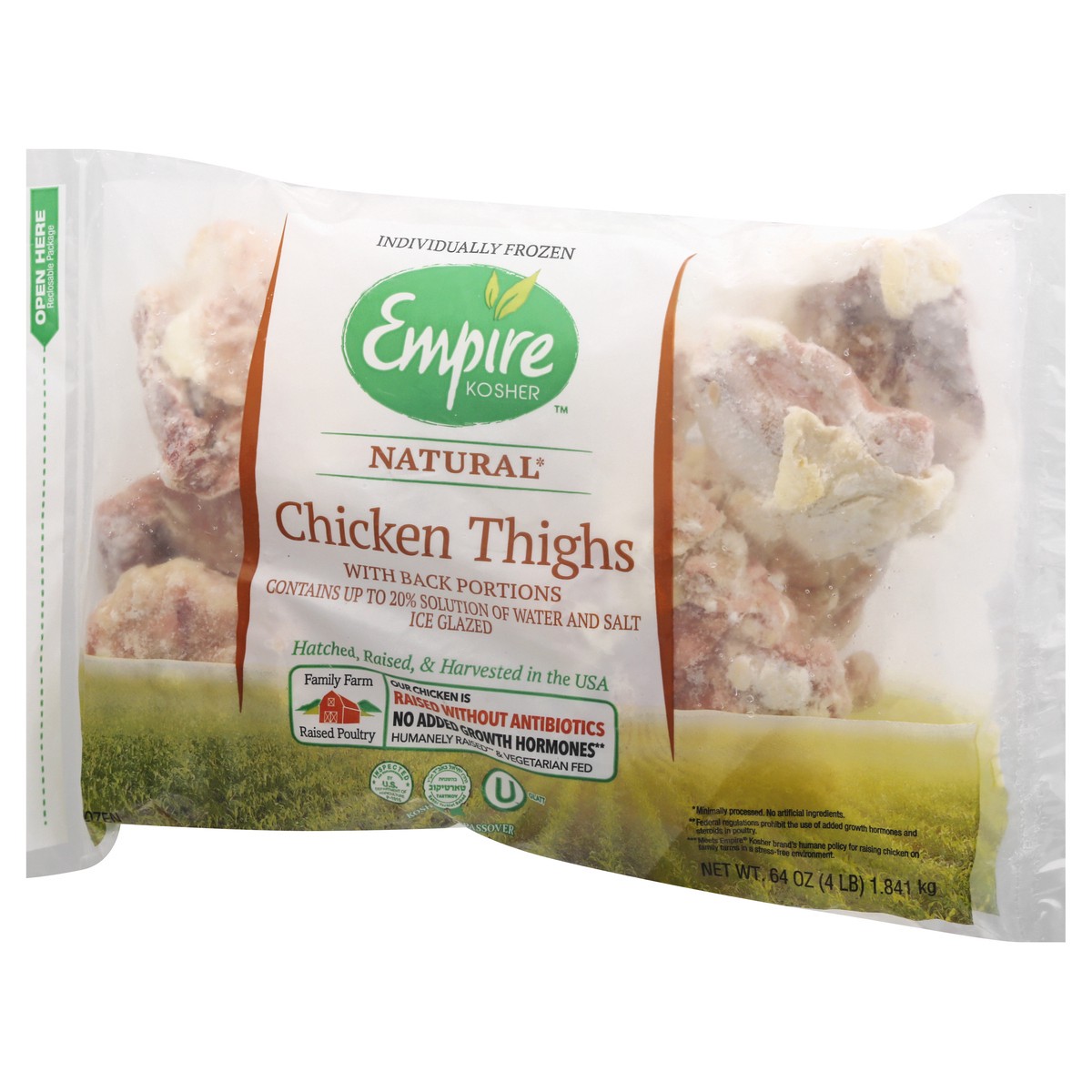 slide 9 of 9, Empire Kosher Chicken Thighs with Backs, 4 lb