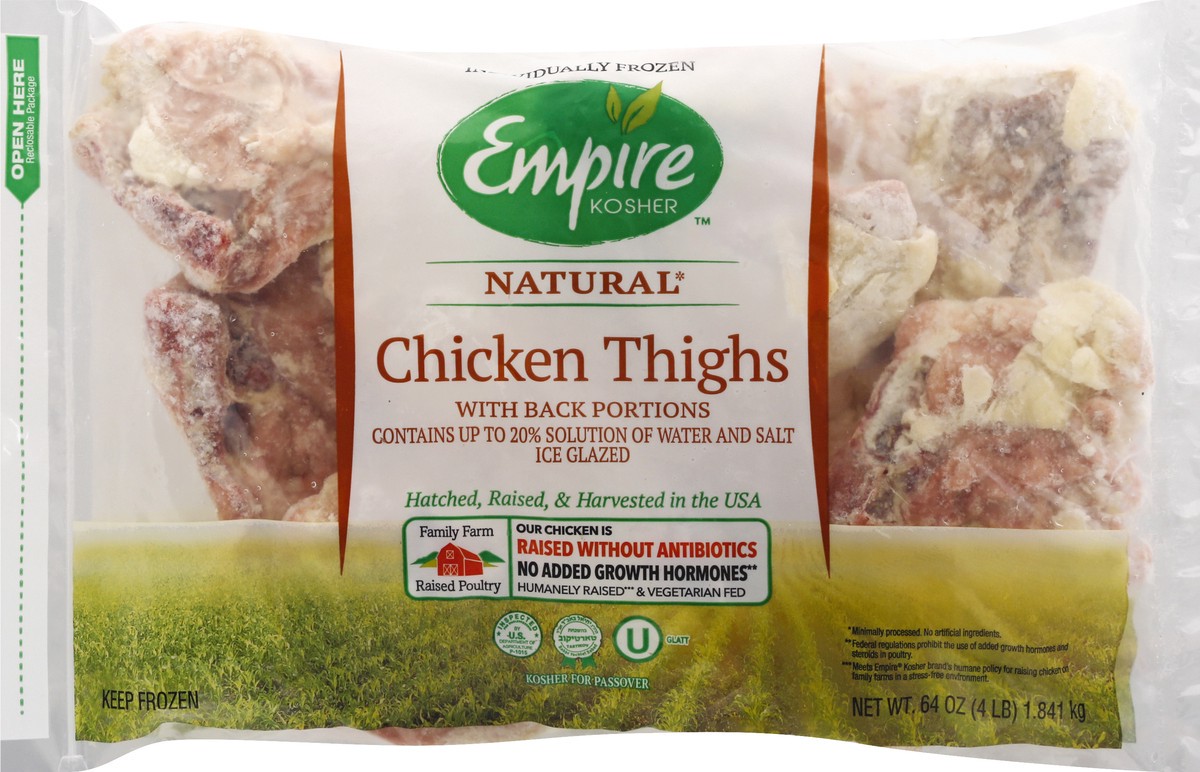 slide 5 of 9, Empire Kosher Chicken Thighs with Backs, 4 lb