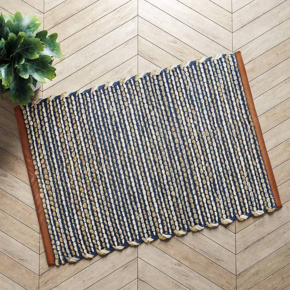 slide 3 of 3, 2'X3' Stripe Accent Rugs Blue - Project 62, 1 ct