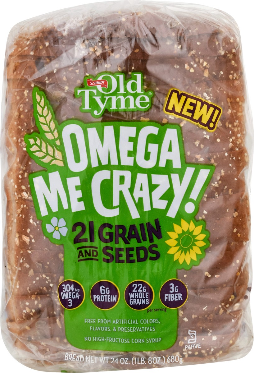 Old Tyme Bread Omega Me Crazy 21 Grain And Seeds 24 oz Shipt