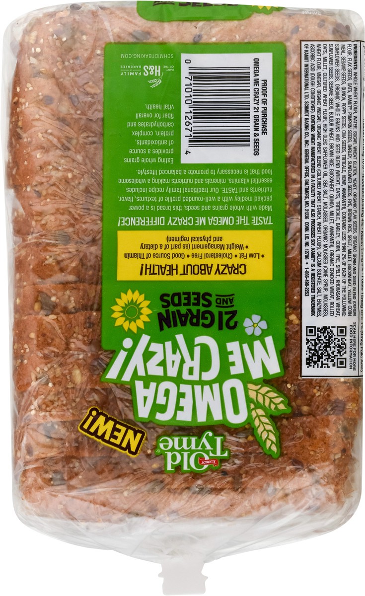 Old Tyme Bread Omega Me Crazy 21 Grain And Seeds 24 oz Shipt