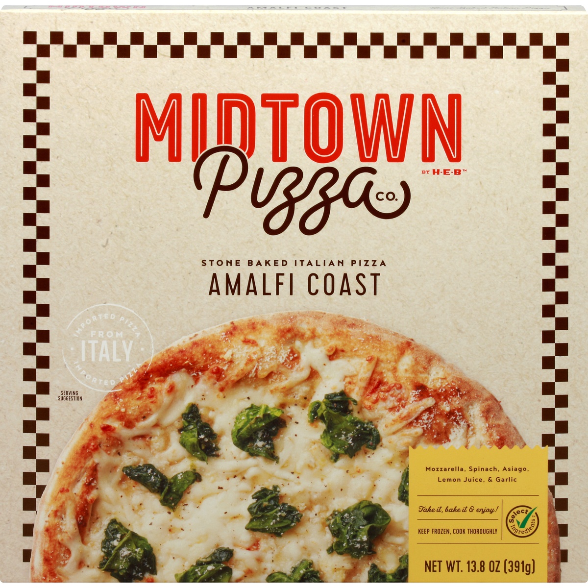 slide 1 of 1, Midtown Pizza Co. by H-E-B Select Ingredients Amalfi Coast Pizza, 13.8 oz