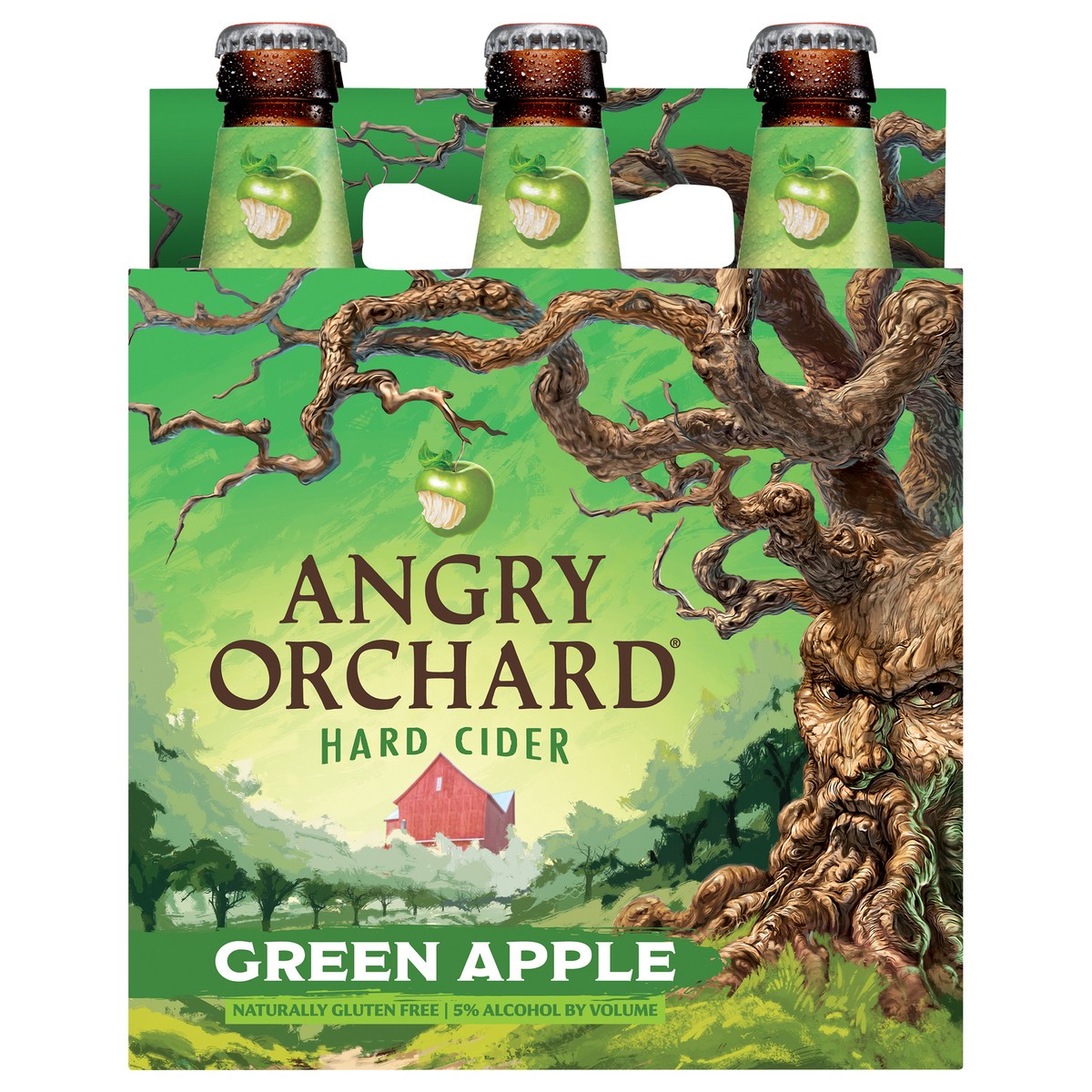 slide 2 of 2, Angry Orchard Green Apple has all the things you love about a fresh green apple. Bright, fresh apple aroma, complemented with notes of honeydew melon and kiwi. Full of big flavor. Slightly tart with balanced sweetness, just like a fresh green apple., 12 fl oz