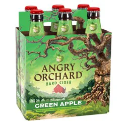 Angry Orchard Green Apple has all the things you love about a fresh green apple. Bright, fresh apple aroma, complemented with notes of honeydew melon and kiwi. Full of big flavor. Slightly tart with balanced sweetness, just like a fresh green apple.