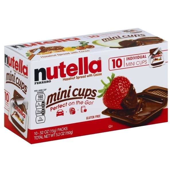 slide 1 of 1, Nutella Mini Hazelnut Spread Cups, 5 oz