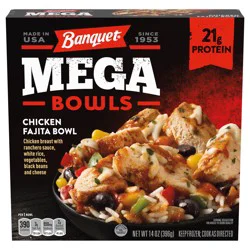 Banquet Mega Bowls Chicken Fajita, Frozen Meal, 14 oz.