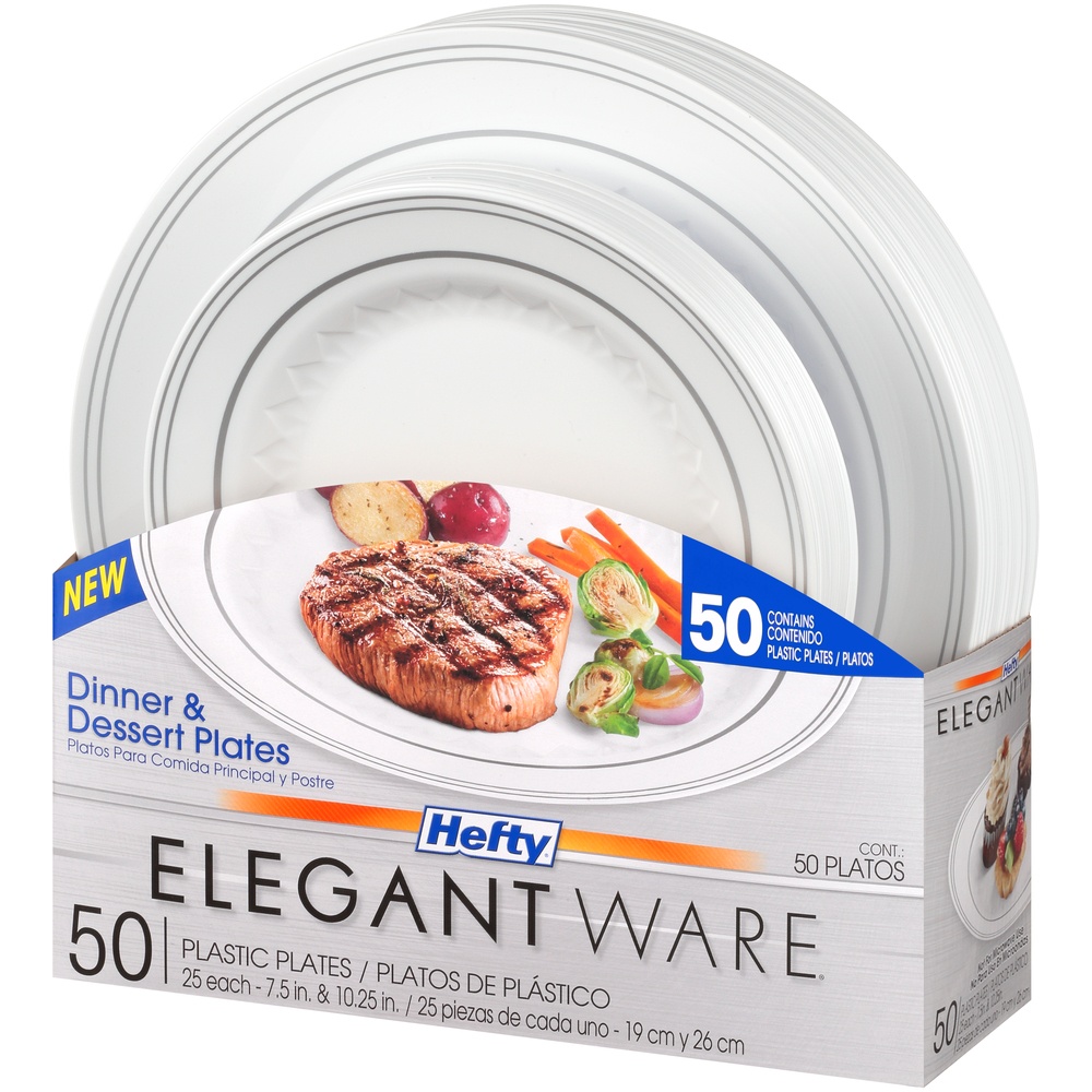 slide 4 of 6, Reynolds -Hefty Foam Elegantware White Plate Combo Pack, 