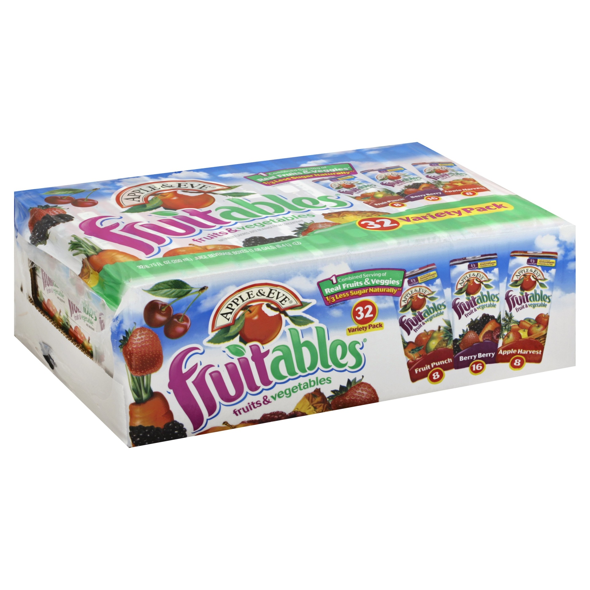 slide 1 of 8, Apple & Eve Fruitables Fruits & Vegetables Juice Beverage Variety Pack, 32 ct; 6.75 fl oz