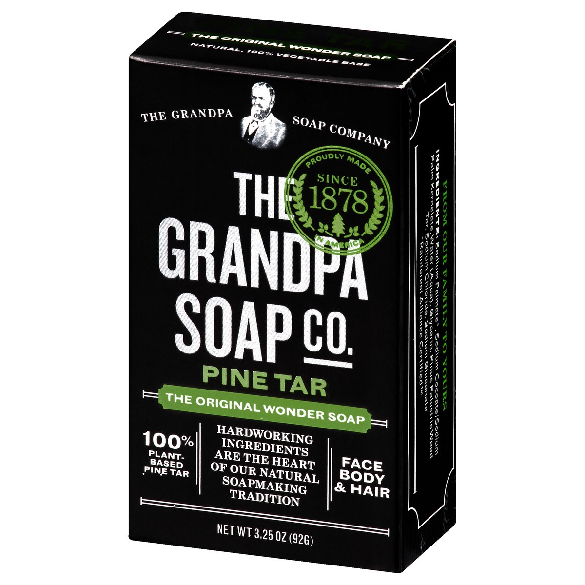 slide 3 of 9, The Grandpa Soap Co. The Grandpa Soap Company Pine Tar Soap For Face, Body & Hair, 3.25 oz