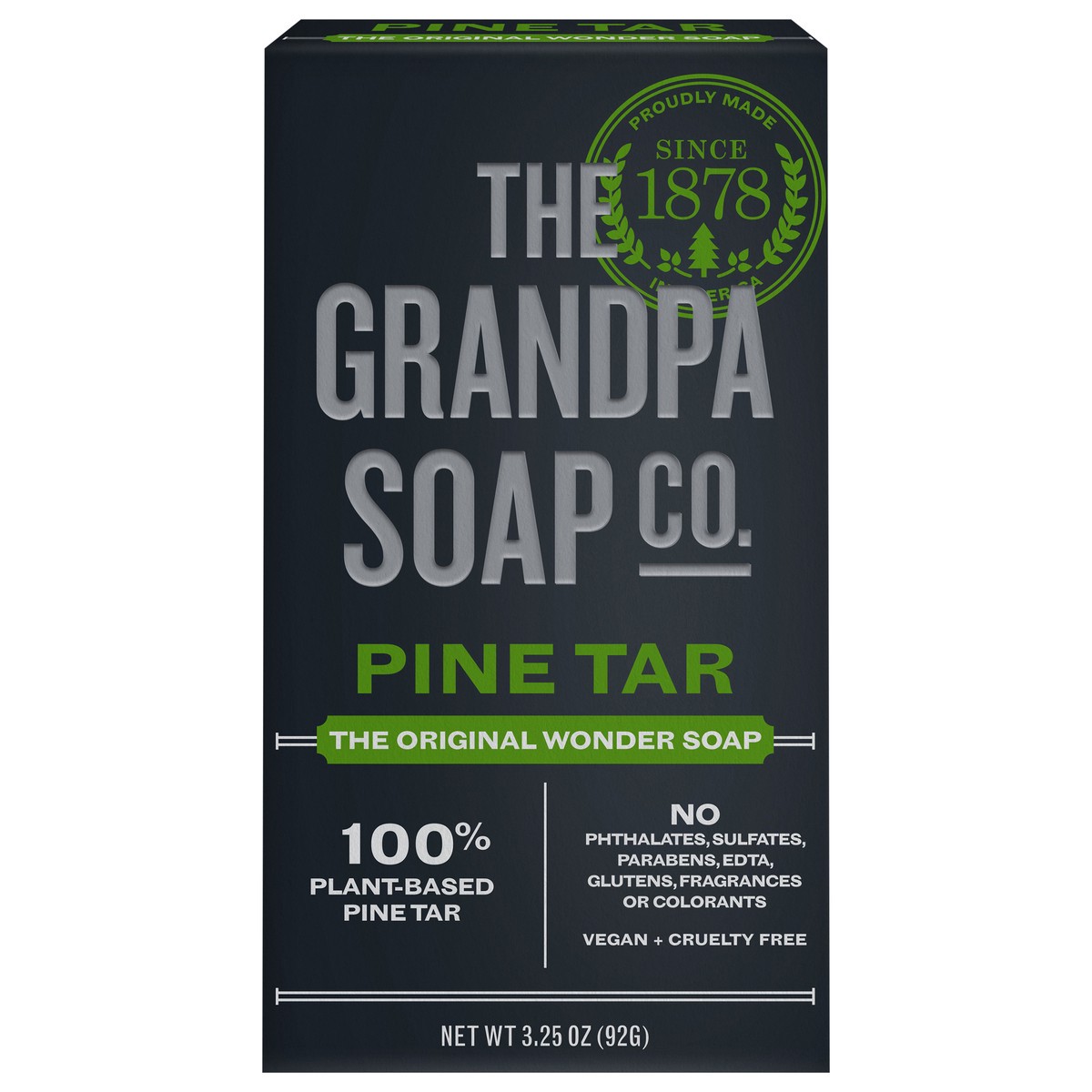 slide 1 of 9, The Grandpa Soap Co. The Grandpa Soap Company Pine Tar Soap For Face, Body & Hair, 3.25 oz