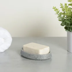 Room & Retreat Ezra Soap Dish or Soap Tray, Sanded Gray