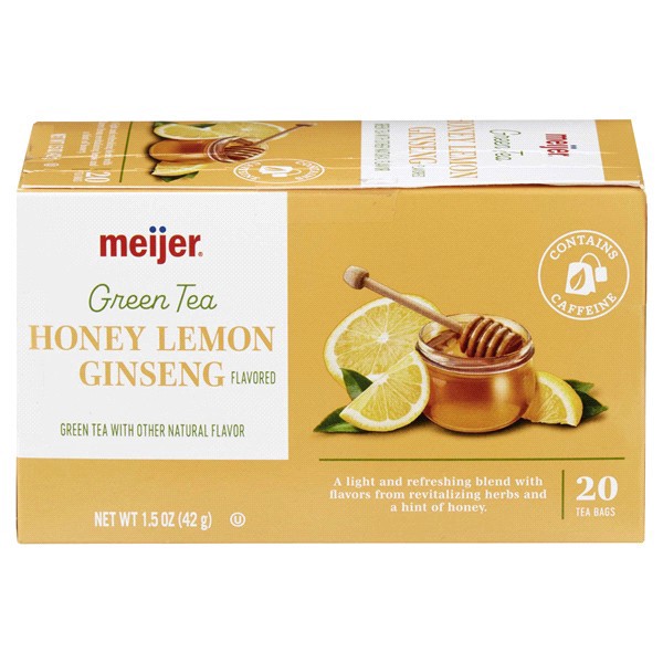 slide 12 of 29, Meijer Honey Lemon Ginseng Green Tea - 20 ct, 20 ct