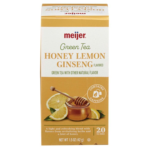 slide 20 of 29, Meijer Honey Lemon Ginseng Green Tea - 20 ct, 20 ct