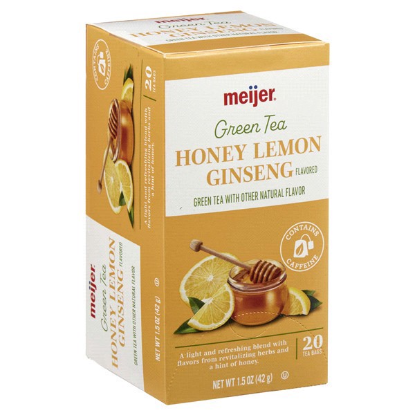 slide 4 of 29, Meijer Honey Lemon Ginseng Green Tea - 20 ct, 20 ct