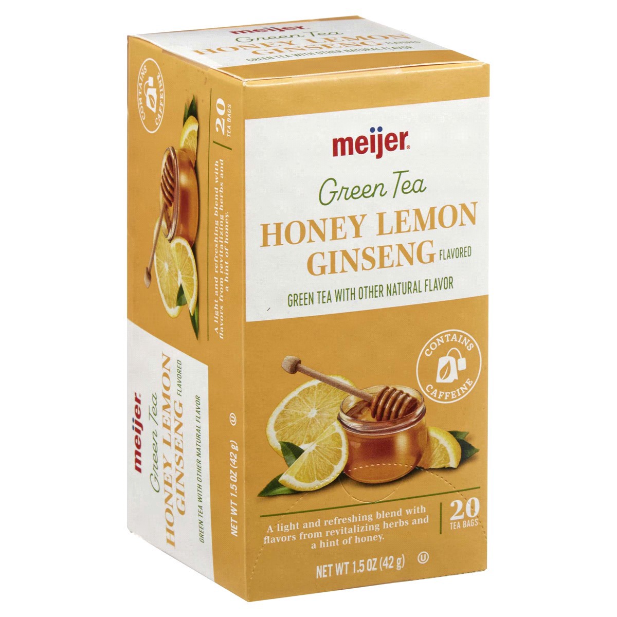 slide 5 of 29, Meijer Honey Lemon Ginseng Green Tea - 20 ct, 20 ct
