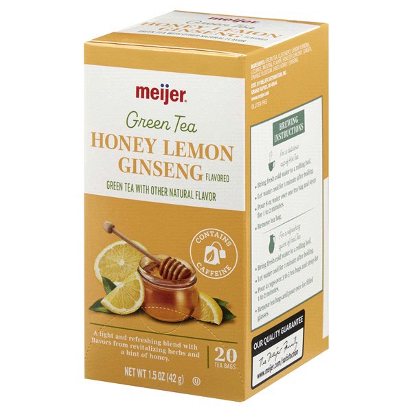 slide 8 of 29, Meijer Honey Lemon Ginseng Green Tea - 20 ct, 20 ct