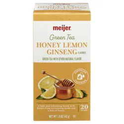 Meijer Honey Lemon Ginseng Green Tea Bags, 20 Ct