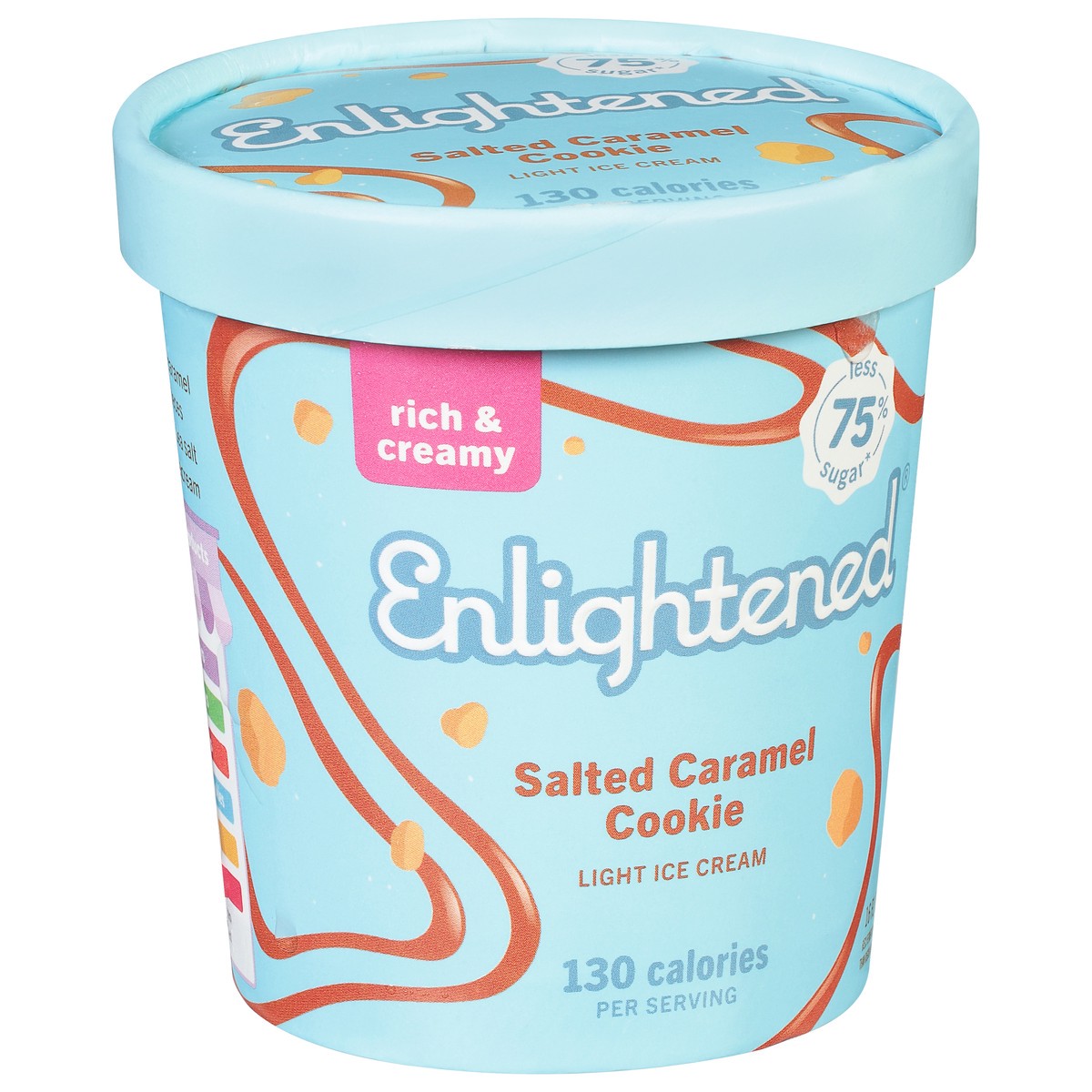 slide 2 of 11, Enlightened Light Salted Caramel Cookie Ice Cream 16 fl oz, 16 oz