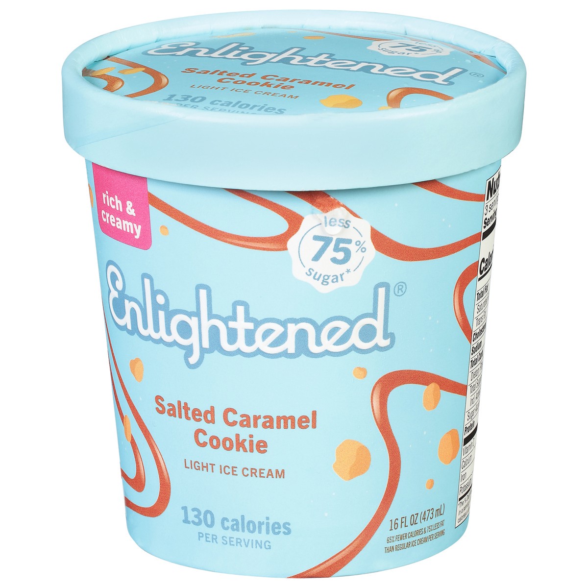 slide 3 of 11, Enlightened Light Salted Caramel Cookie Ice Cream 16 fl oz, 16 oz