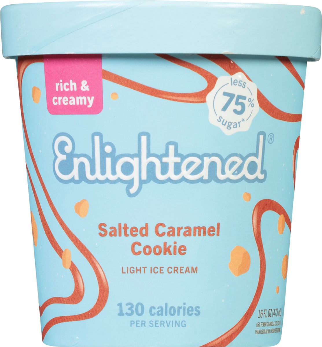 slide 9 of 11, Enlightened Light Salted Caramel Cookie Ice Cream 16 fl oz, 16 oz