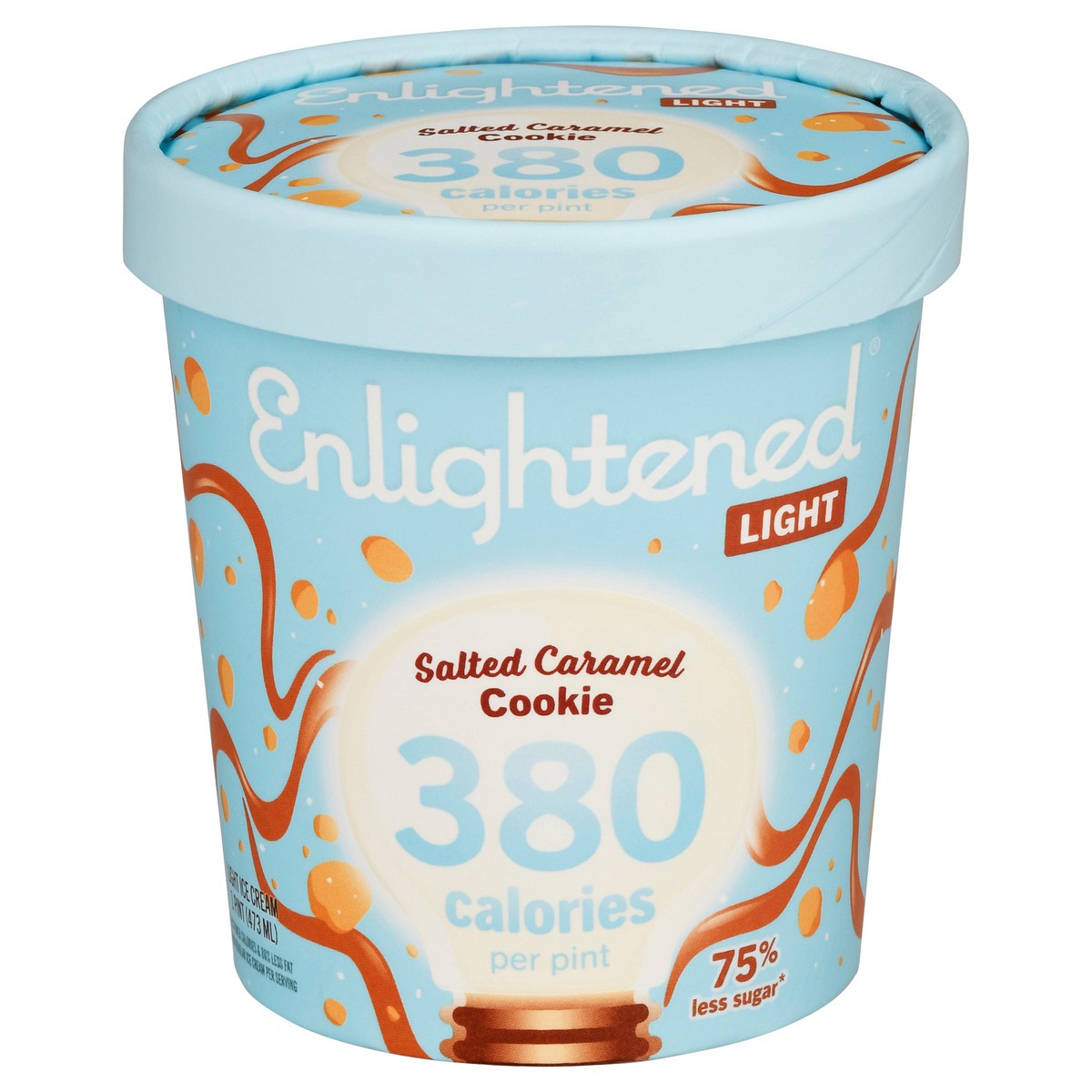 slide 1 of 11, Enlightened Light Salted Caramel Cookie Ice Cream 16 fl oz, 16 oz