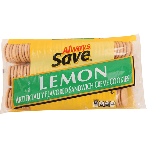 slide 1 of 1, Always Save Lemon Sandwich Cookies, 25 oz