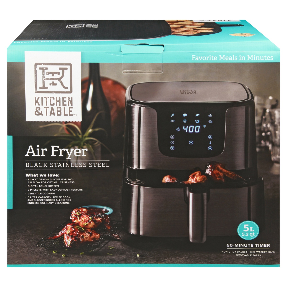 slide 1 of 1, Kitchen & Table Digital Air Fryer, 5.5 liter