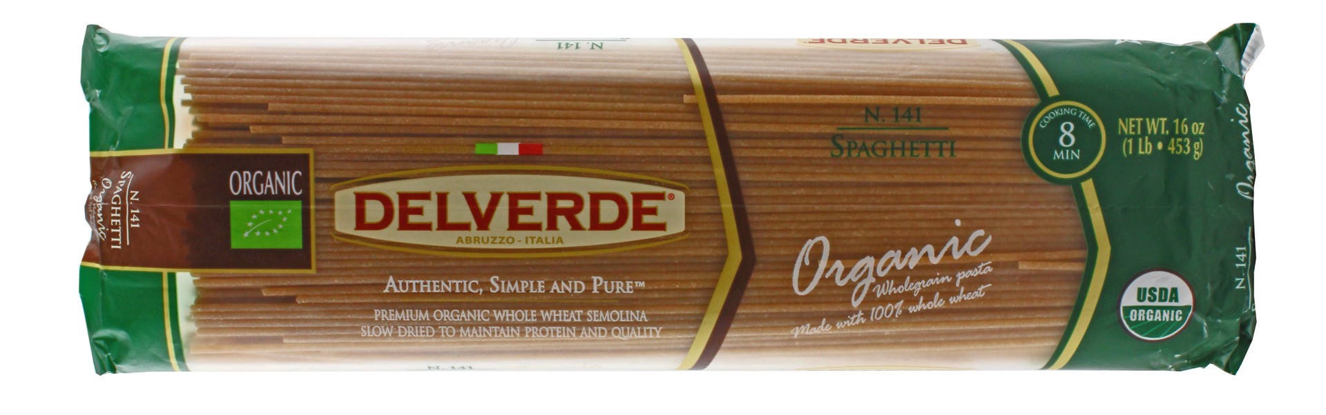 slide 1 of 1, Delverde Organic Whole Wheat Spaghetti Pasta, 16 oz