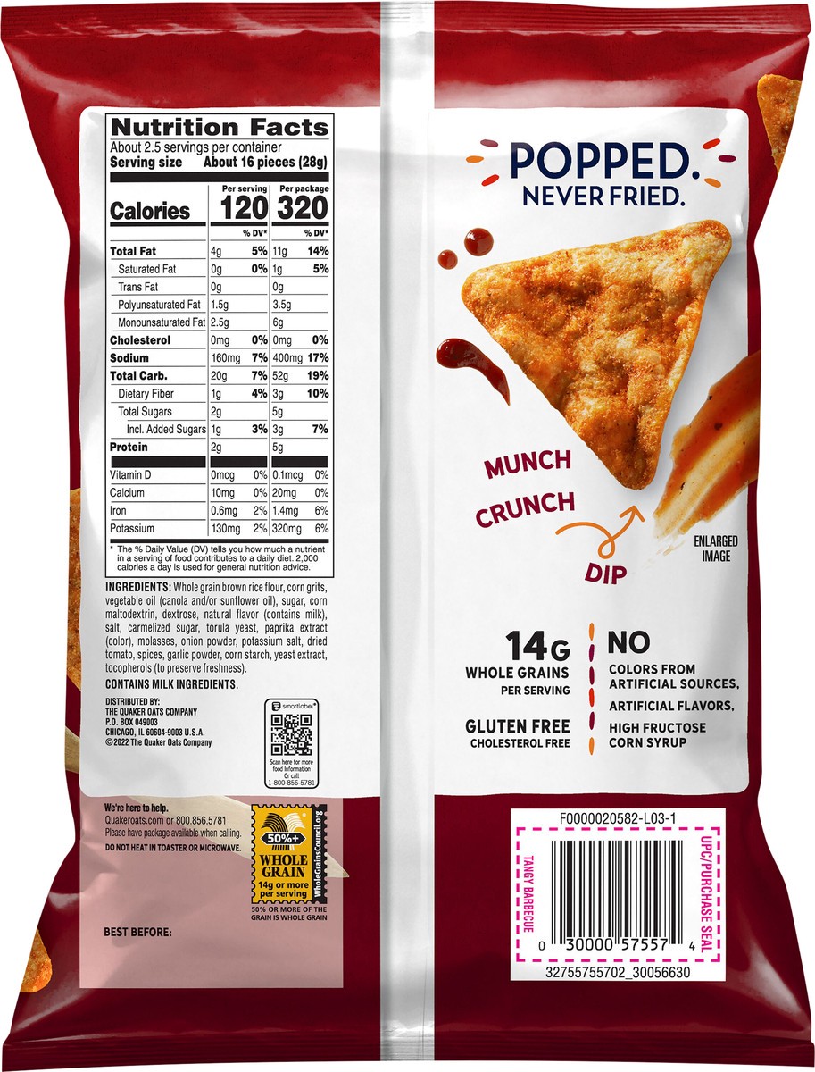 slide 3 of 3, Quaker Rice Chips Tangy Barbecue 2.5 Oz, 2.5 oz