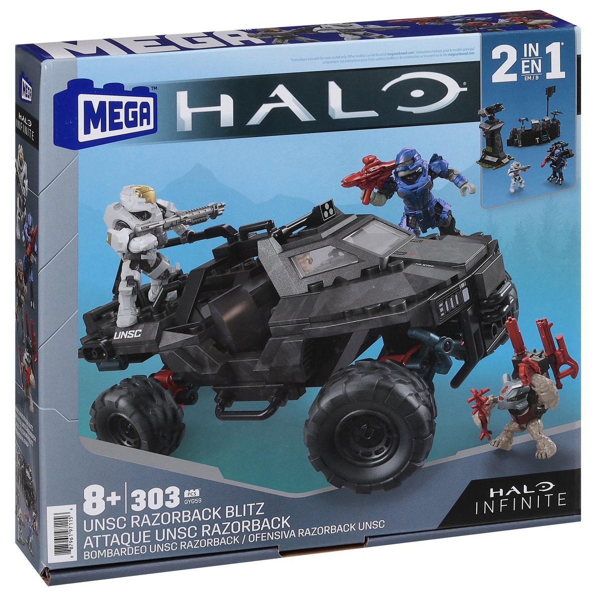 slide 2 of 9, Mega Construx Halo 2 in 1 Unsc Razorback Blitz Toy 1 ea, 1 ct