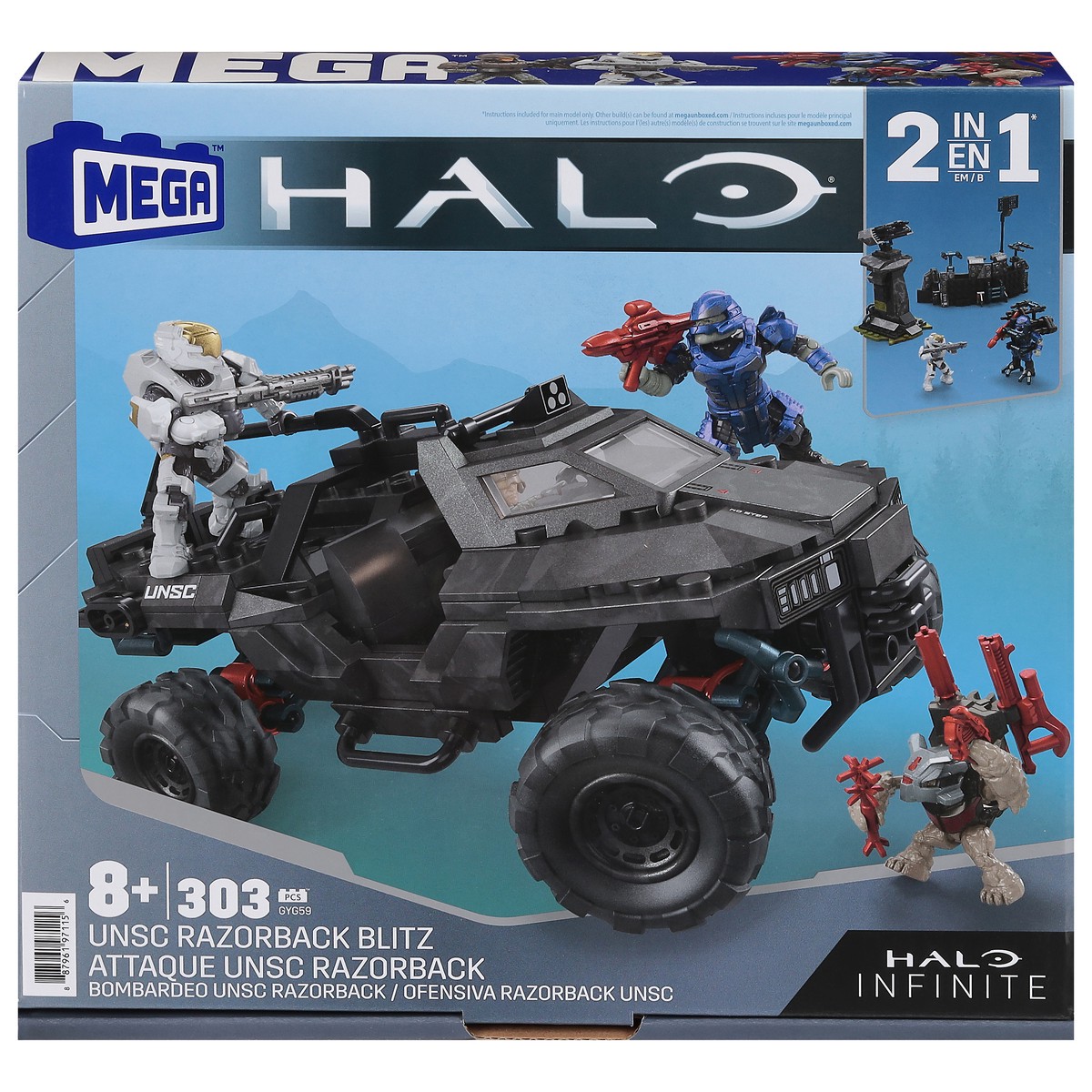 slide 1 of 9, Mega Construx Halo 2 in 1 Unsc Razorback Blitz Toy 1 ea, 1 ct