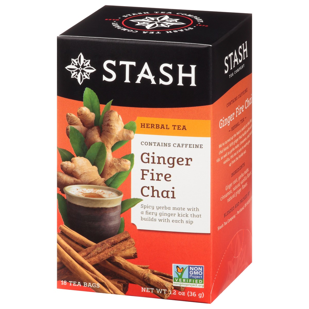 slide 3 of 13, Stash Tea Bags Ginger Fire Chai Herbal Tea - 18 oz, 18 oz