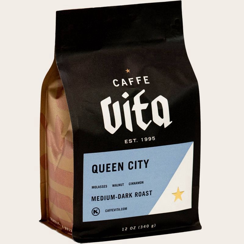 slide 2 of 3, Caffe Vita Coffee Queen City Medium Roast Whole Bean Coffee- 12 oz, 