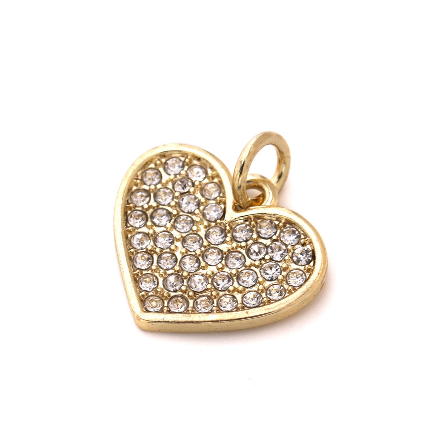 slide 4 of 4, Charmalong 14k Gold Plated Pave Heart Charm By Bead Landing, 0.6 in x 0.6 in x 0.25 in