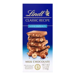 Lindt Classic Recipe Whole Hazelnut Milk Chocolate Bar