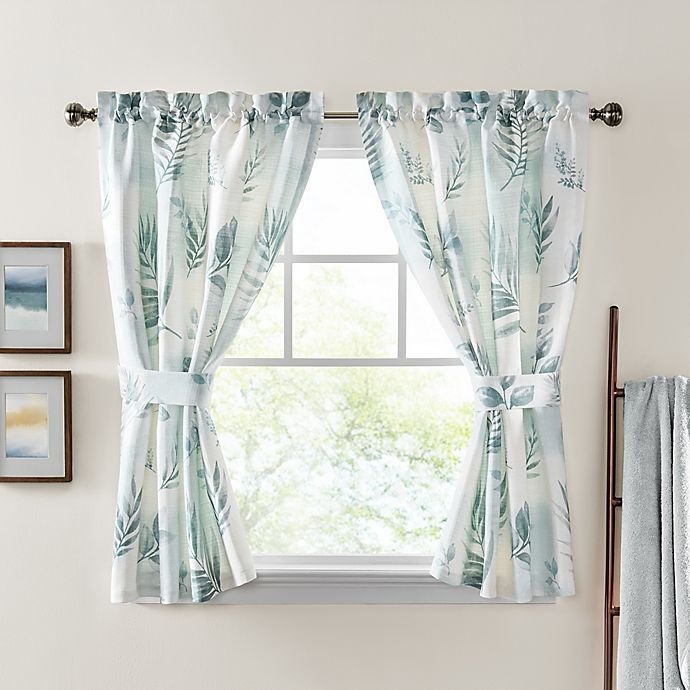 slide 1 of 2, Croscill Rothbury Rod Pocket Curtain Panel Pair - Green/White, 64 in