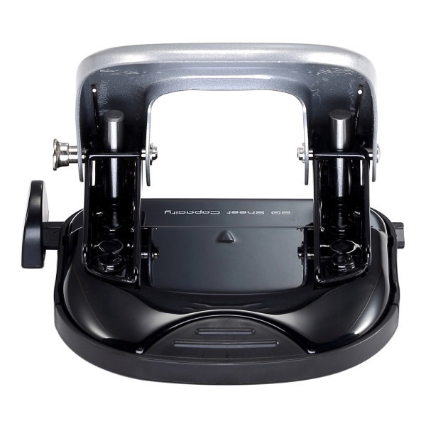 slide 9 of 10, BOSTITCH Ez Squeeze Two-Hole Punch, 20 Sheet Capacity, Black/Gray, 1 ct