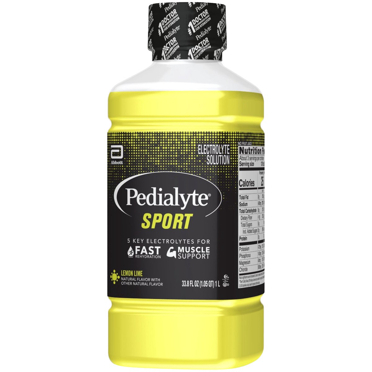 slide 7 of 9, Pedialyte Sport Electrolyte Solution Lemon Lime Ready-to-Drink 33.8 fl oz Bottle, 33.8 fl oz