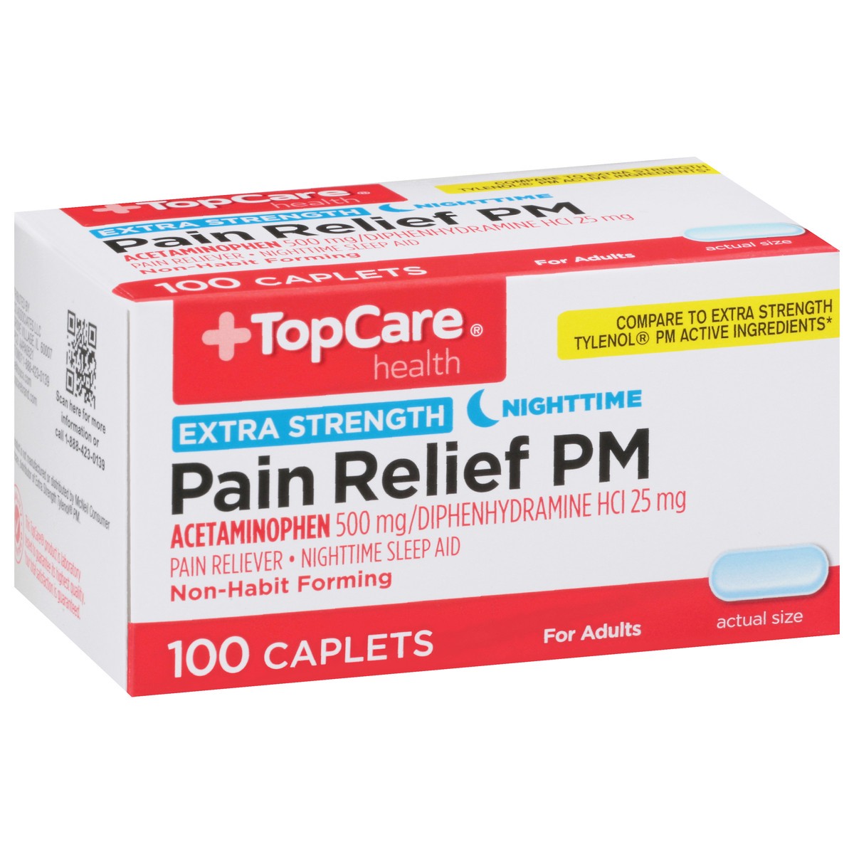 slide 8 of 9, TopCare Health Nighttime Extra Strength Pain Relief PM 100 Caplets, 100 ct