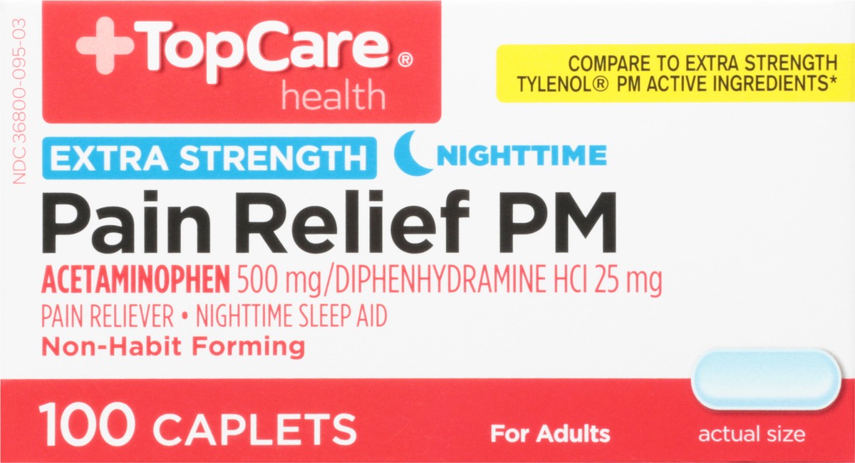 slide 7 of 9, TopCare Health Nighttime Extra Strength Pain Relief PM 100 Caplets, 100 ct