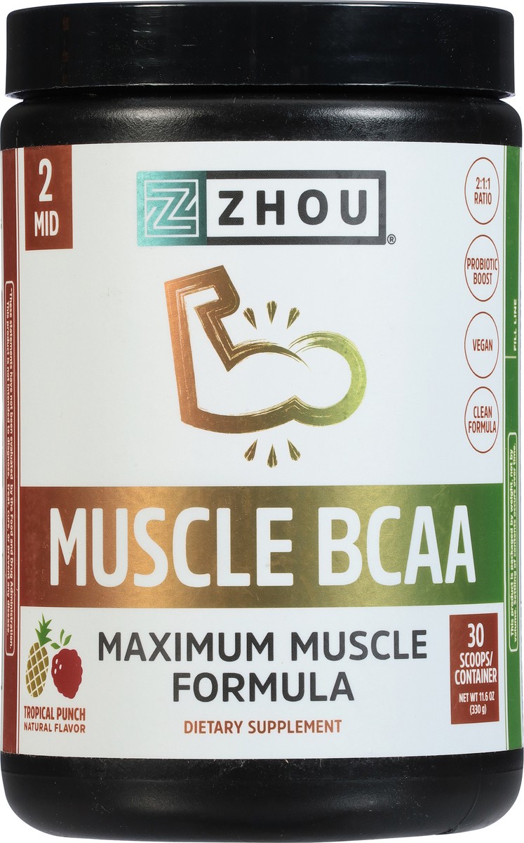 slide 2 of 9, Zhou Muscle Bcaa, 11.6 oz